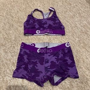 Shorts bra and spandex combo